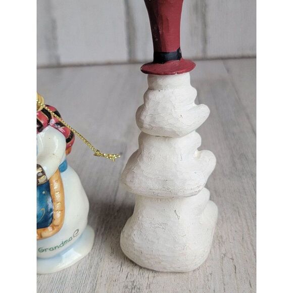 Snowman family stack variety read ornament Xmas set happy - Picture 6 of 12